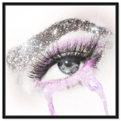 " Fashion And Glam Eyes And Rhinestones Neon Pink, Glam Gray "