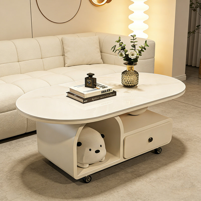 Ine, 16.53" H x 47.24" L x 23.62" W, Blanc / gris clair