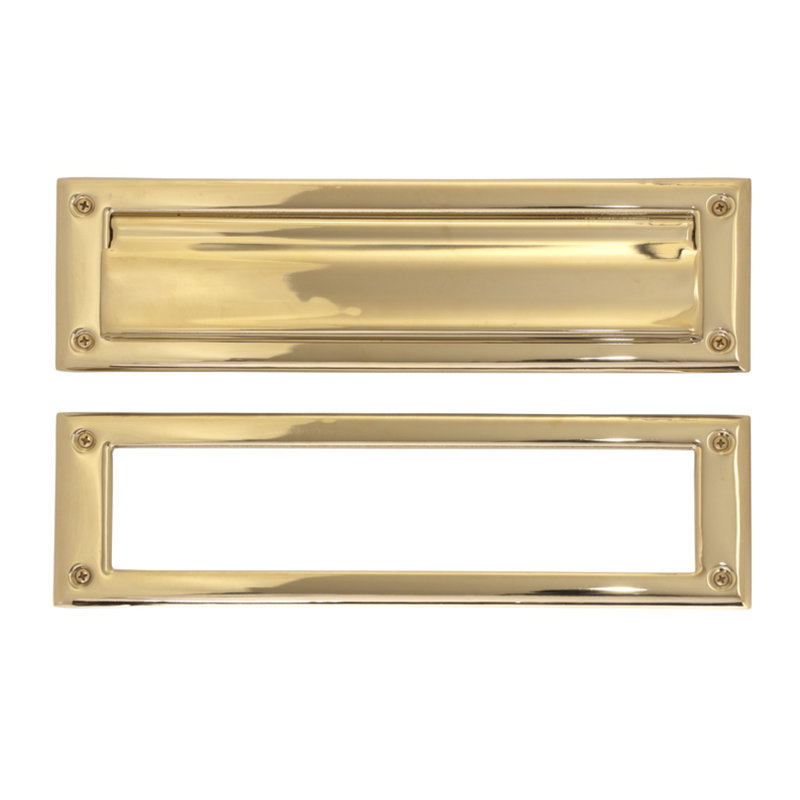 Brass Mail Slot, 3.625" H x 13" W x 1.125''D, PVD Polished Brass
