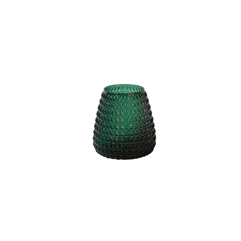 Dim Glass Table Vase 1, 30cm H x 19.5cm W x 19.5cm D, Green