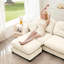 Canapé modulaire modulaire à 4 places avec chenille douce, coussin, mousse haute densité ergonomique, élégante, convient aux espaces de chambre à coucher et de salon, conception de canapé en forme de U beige, mousse ergonomique, convient à