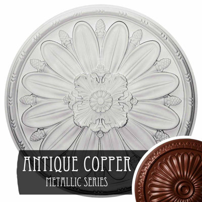 Endurathane Fairfax Ceiling Medallion, 29 7/8"OD x 1 3/8"P, Hand-Painted Antique Copper Finish