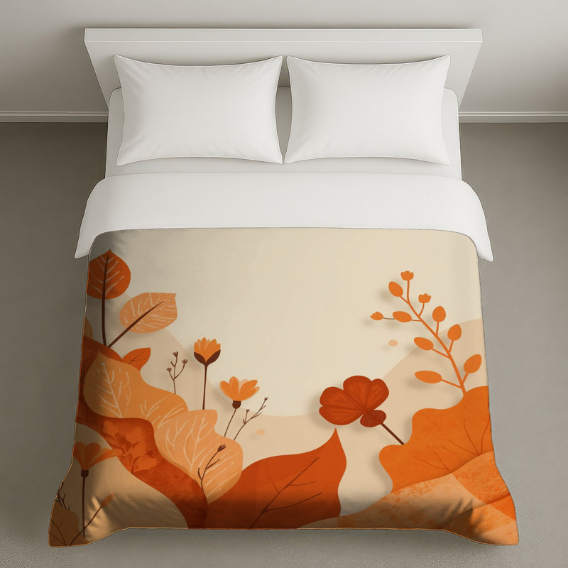 Housses de couette Autumn Foliage Illustration, Queen