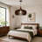 Mid-Century Modern Walnut Pendant Light with Open Slat Shade