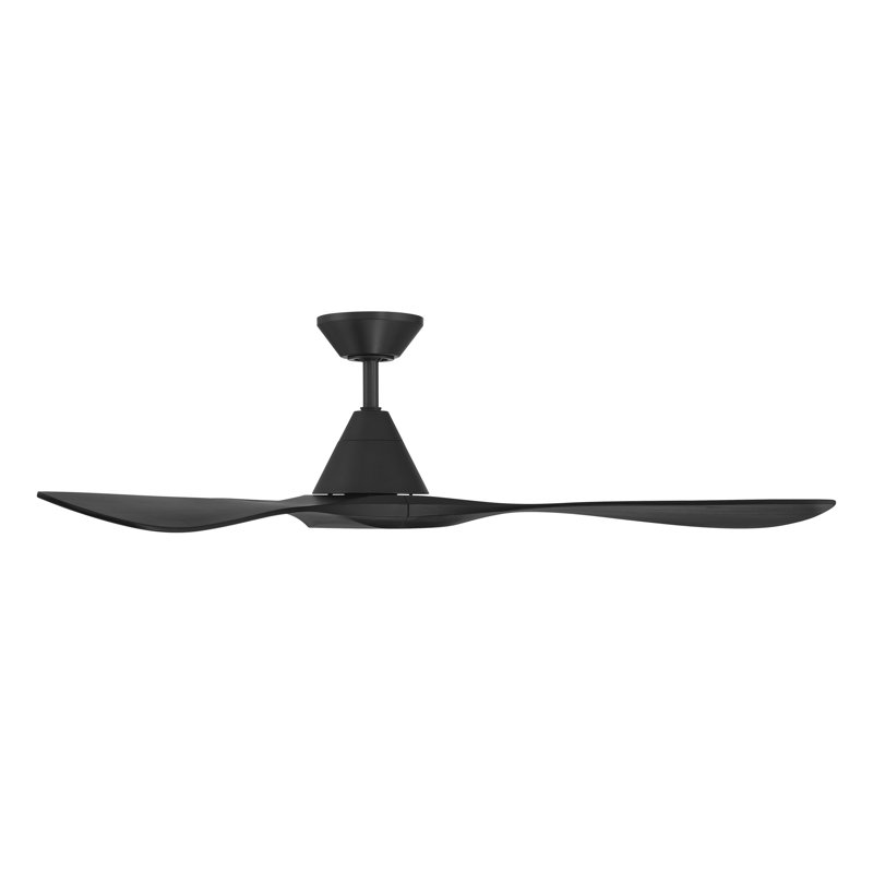 Ventilateur de plafond intelligent à 3 pales en bois naturel Carve avec télécommande incluse, Noir mat, Non, Noir mat
