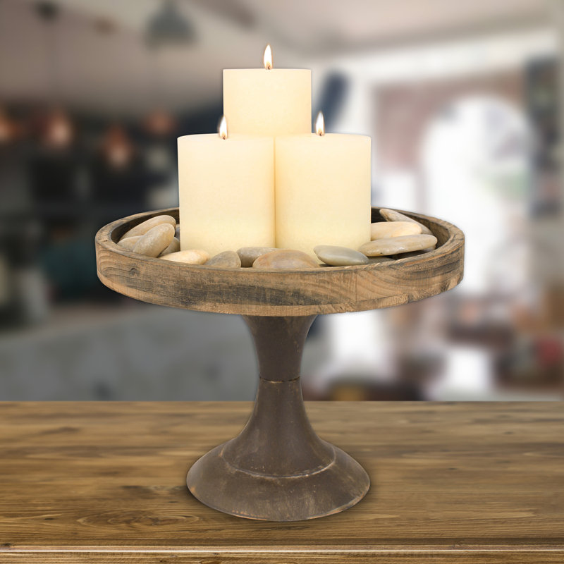 8.66'' H Wood Tabletop Dish