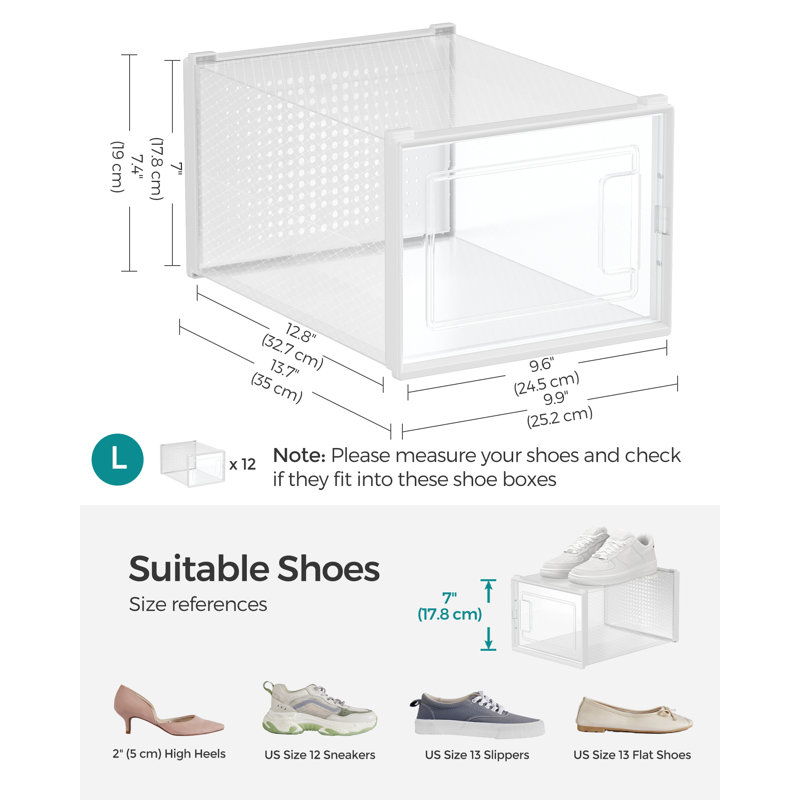 18 Pair Stackable Shoe Storage Box