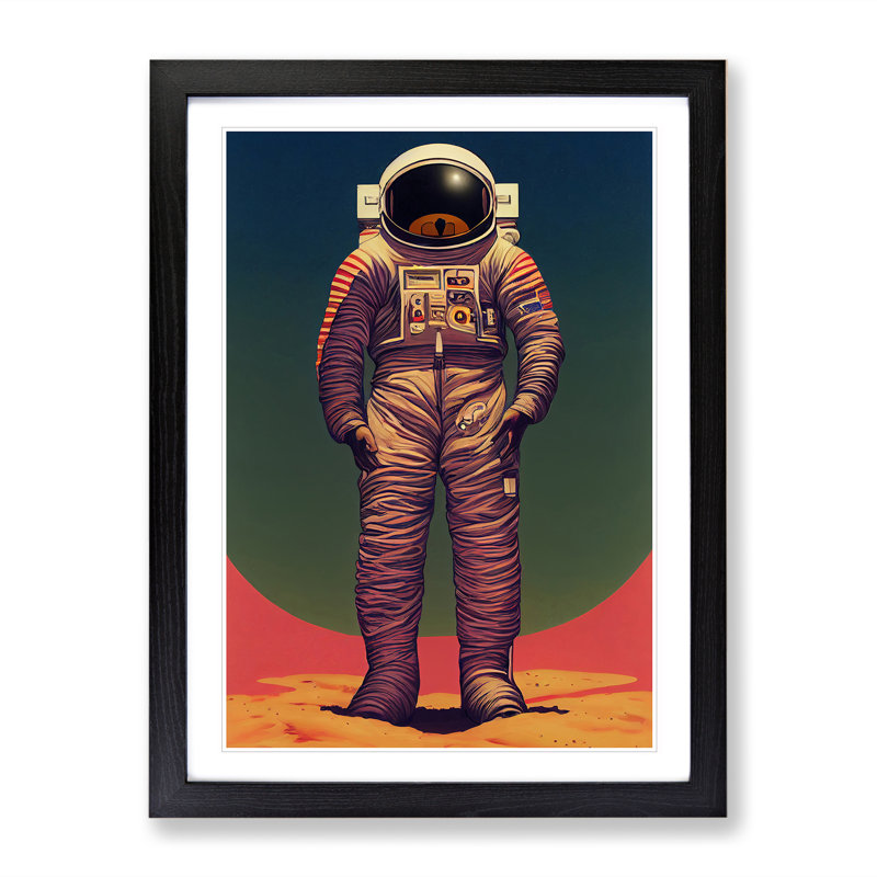 Astronaut Arrival - Single Picture Frame Print, Black Framed, 34cm H x 25cm W x 2cm D