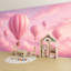 Papier peint adhésif pelez et collez, montgolfières roses, flottant, doux, ciel pastel, décorations murales, H 100 po x l 144 po, papier mural amovible en PVC, autocollant, pour chambre, salon, bureau à domicile-130062537