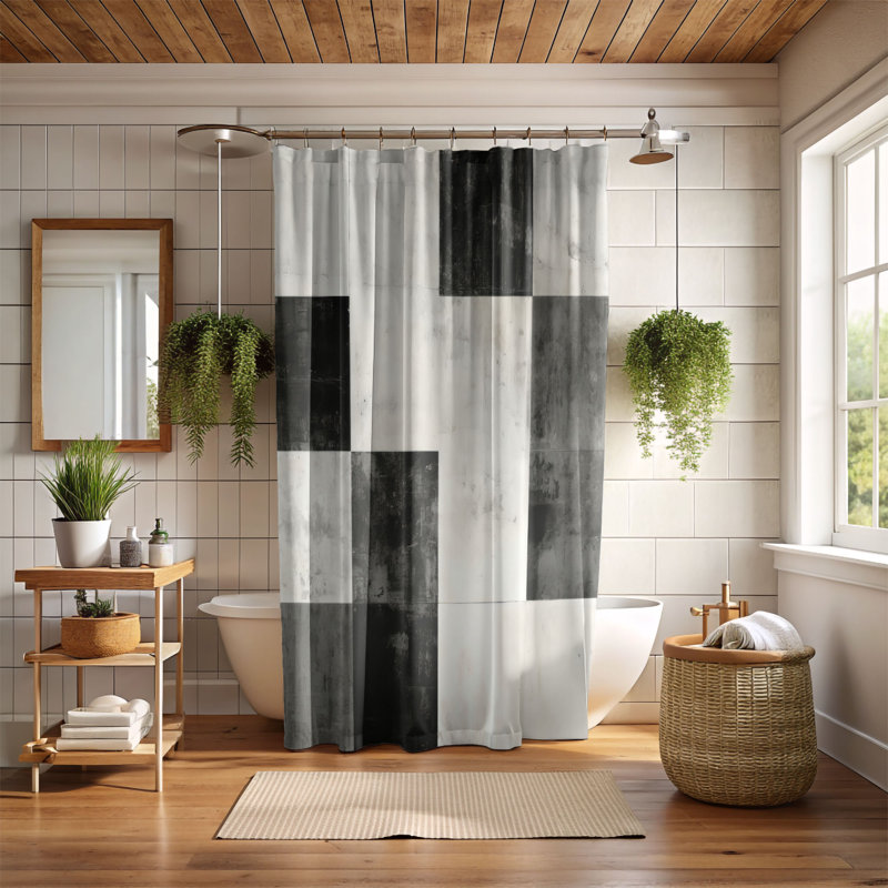 Worn Patterns - Rideau de douche Premium, H 74 po x l 71 po