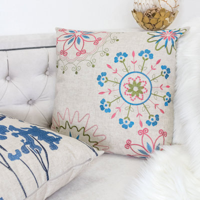 Ilana Embroidered Outdoor Throw Pillow