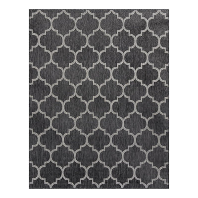 Bartman Geometric Black/Beige Indoor/Outdoor Area Rug