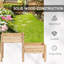 Lit de jardin en bois surélevé avec 3 boîtes à fleurs Outsunny, naturel, avec trous de drainage