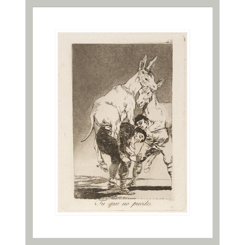 Tu que no puedes. (Thou qui ne peut pas.) Par Francisco de Goya - impression giclée encadrée, 21.75" H x 17.24" W