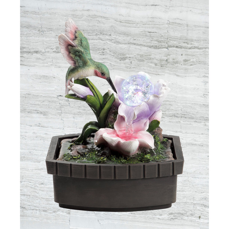 Fontaine avec colibri en résine Jorman