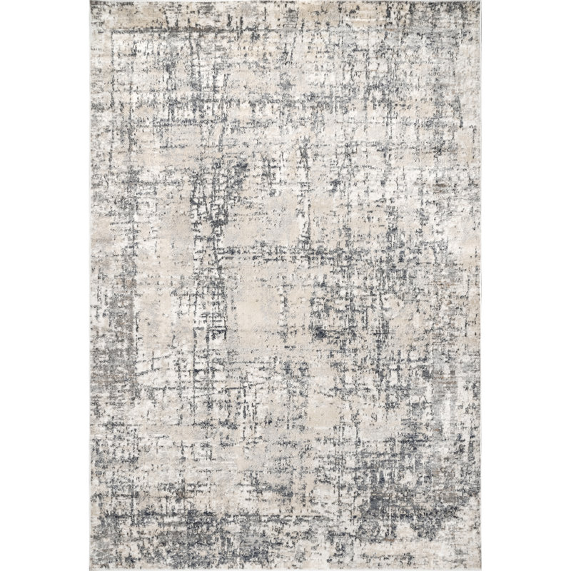 Britlynn Abstract Beige/Gray Area Rug, Rectangle 9' x 12'