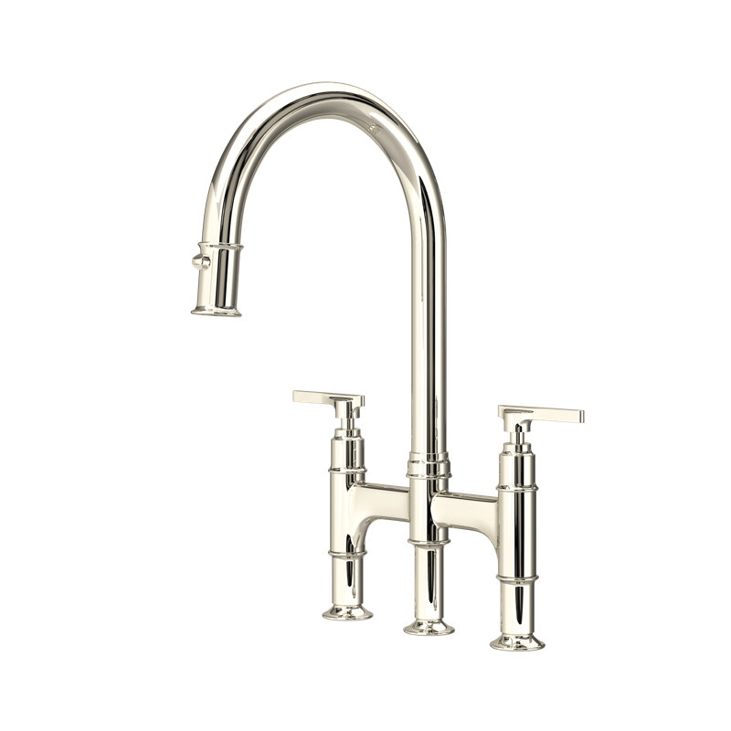 Southbank Pull-Down Bridge Kitchen Faucet, Polished Nickel