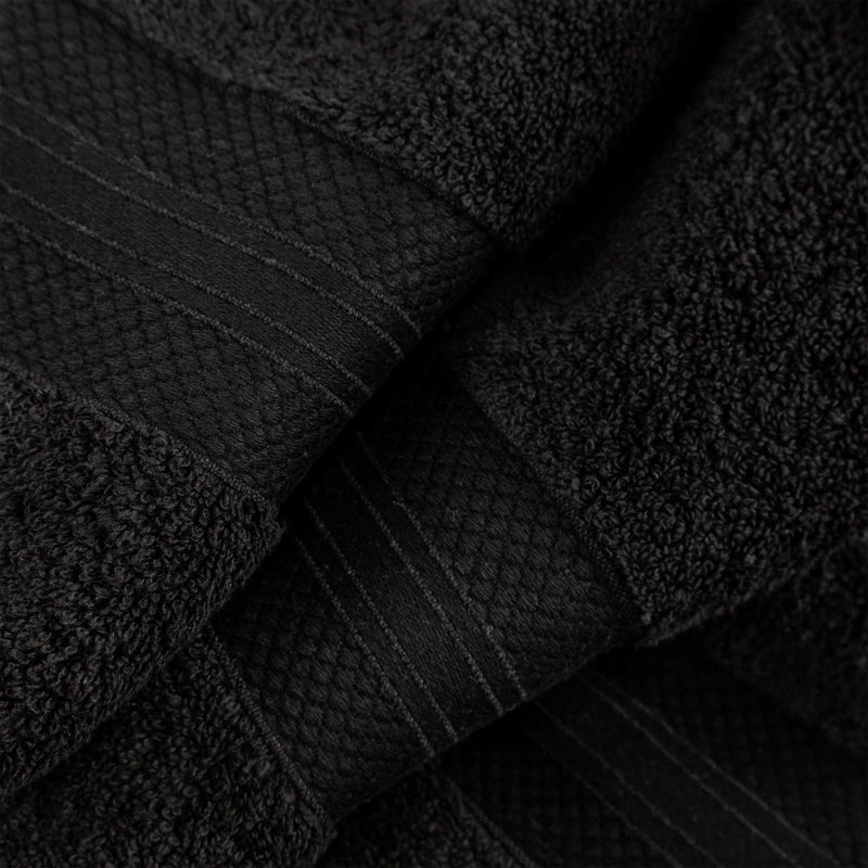 Ensemble de serviettes de bain 100% coton Aria, Noir