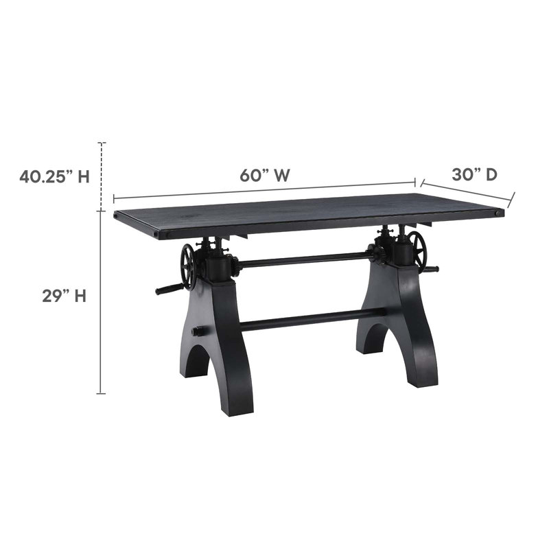 Modway Genuine Rectangular 30'' L x 60'' W, Black
