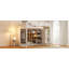 Lit mezzanine en bois pleine grandeur avec garde-robe, tablettes et armoire