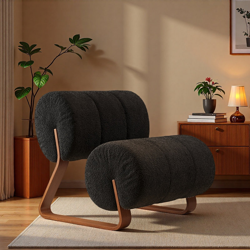 Chaise de loisirs créative simple., Chenille noir