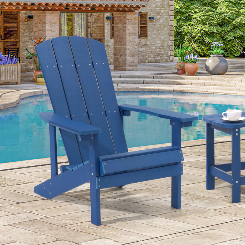 Bernhardine HIPS Adirondack Chair Weather Resistant, Navy Blue