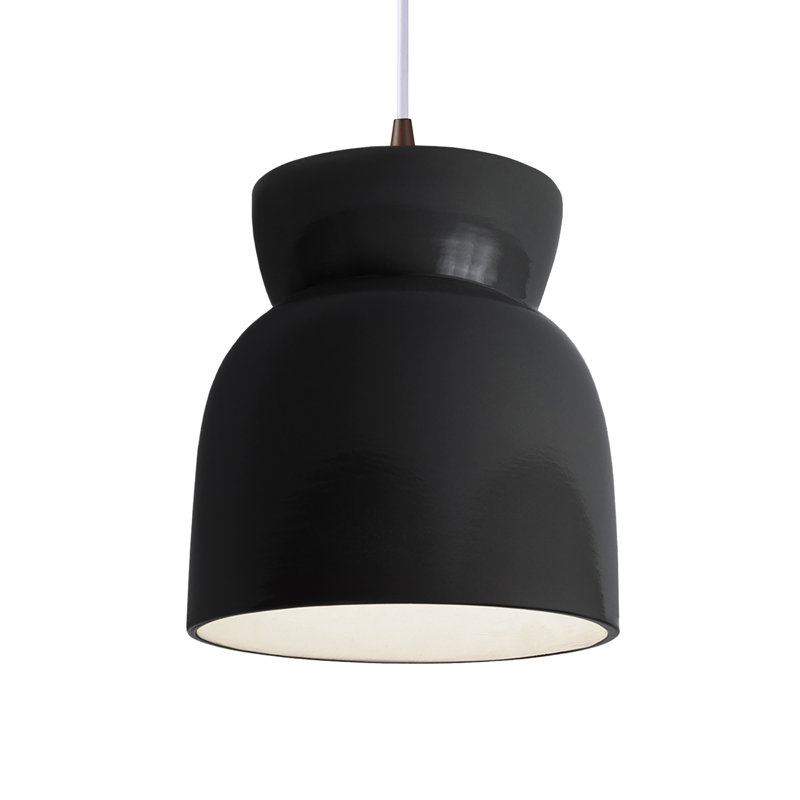 Luminaire suspendu sablier Breeona, Lustre noir, Bronze foncé