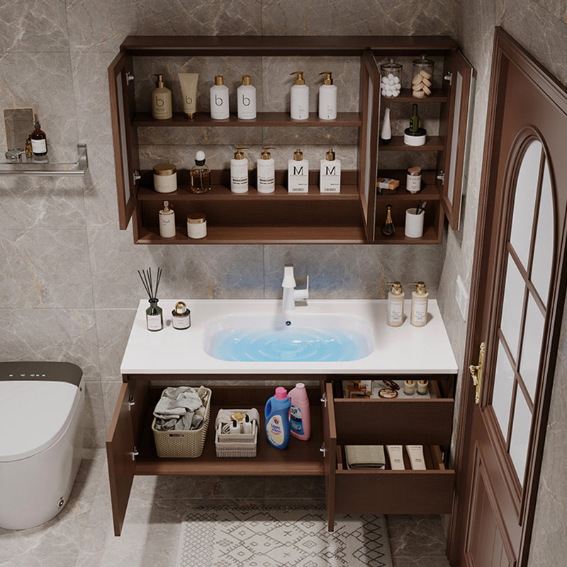 Retro high-end minimalist style bathroom cabinet