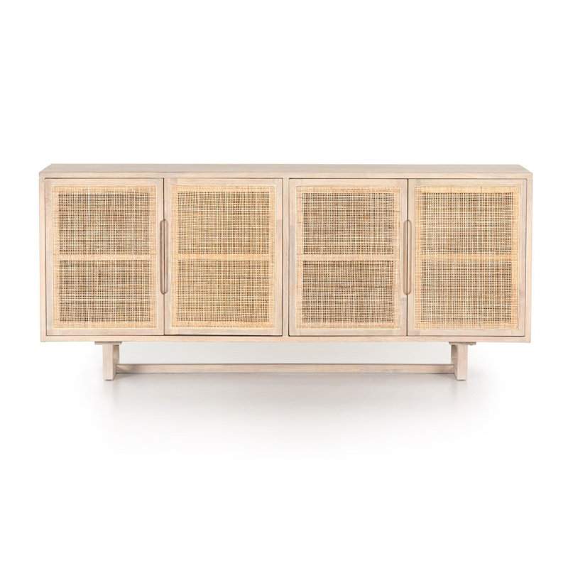 Clarita 72'' W Solid Wood Sideboard, White Wash