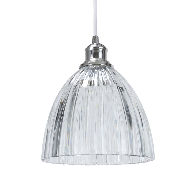 Luminaire suspendu 1 lumière à une cloche, Transparent