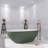 65 In. X 30 In. Solid Surface Freestanding Flatbottom Soaking Bathtub In Green
