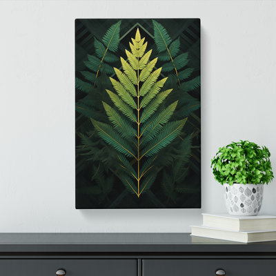 Fern Leaf Geometric No.3 - Wrapped Canvas