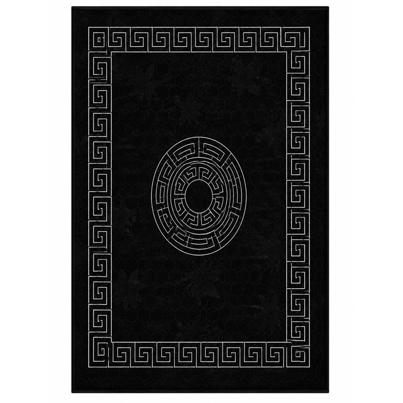 Vibe Large Area Rug Greek Design Carpet With PVC Backing Non-Slip Rug For Living Room, Hallway, Bedroom & Indoor/Outdoor Spaces