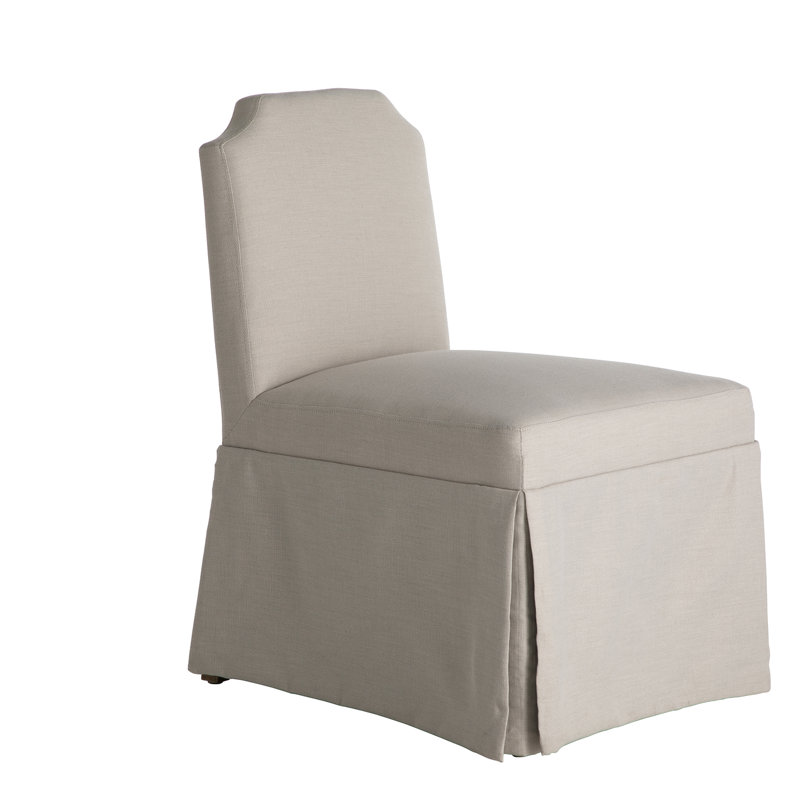 Chaise d'appoint en tissu Edmund beige ivoire