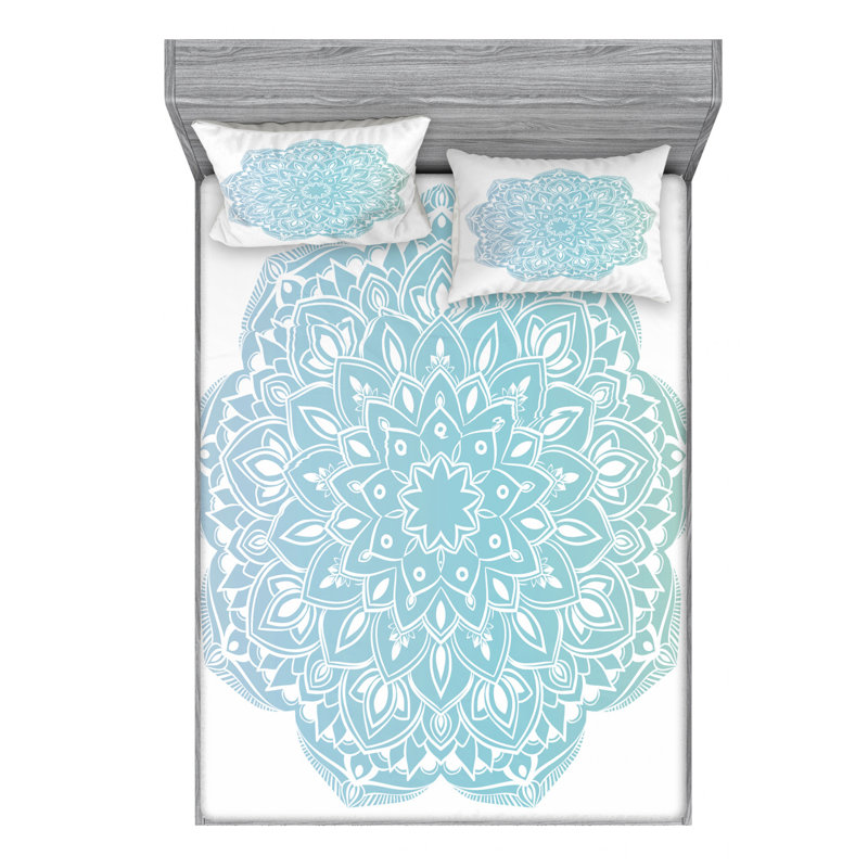 Ensemble de draps Mandala, Ensemble de draps pour lit double avec un drap-hou