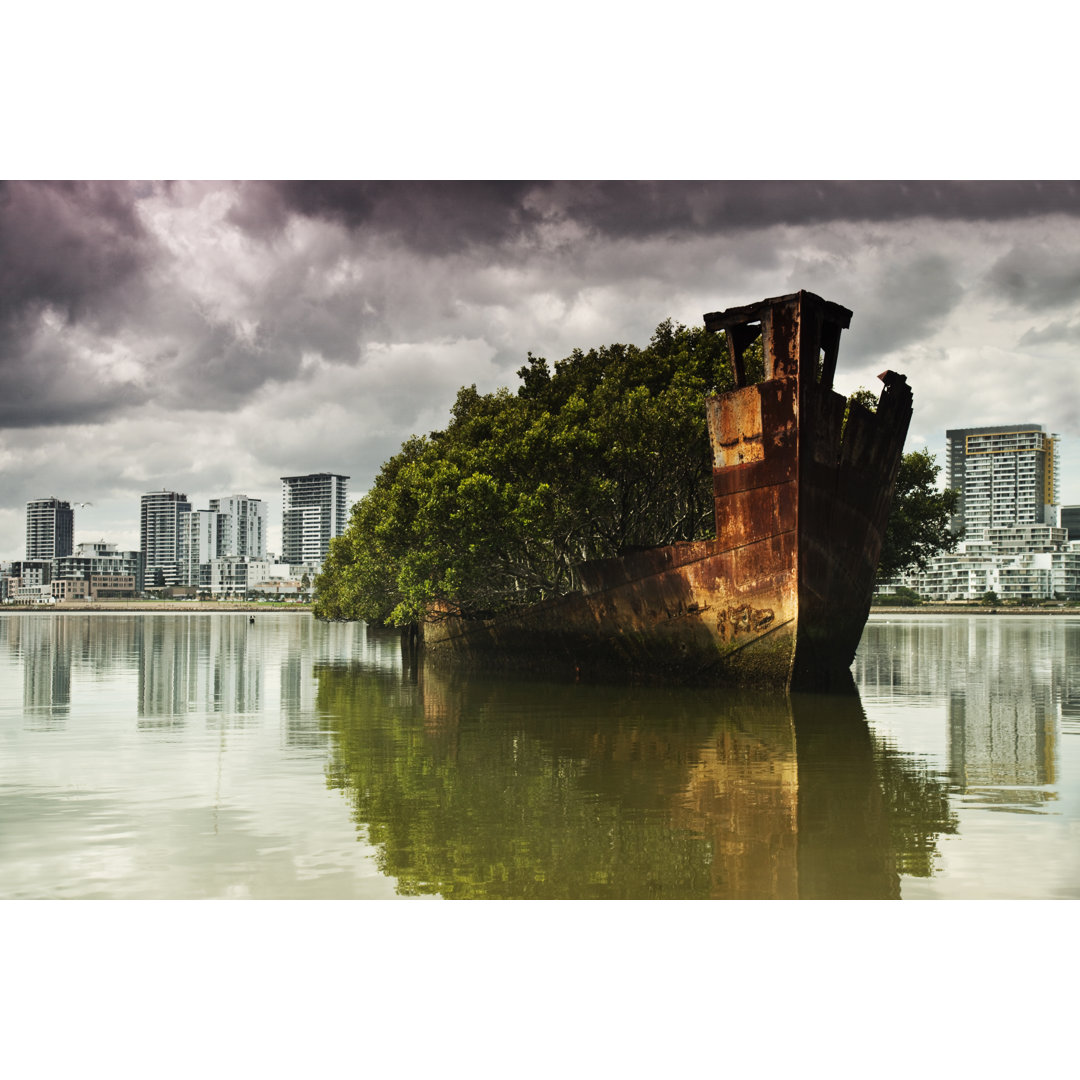 Homebush Bay Schiffswrack von Kokkai Ng - Kunstdrucke auf Leinwand