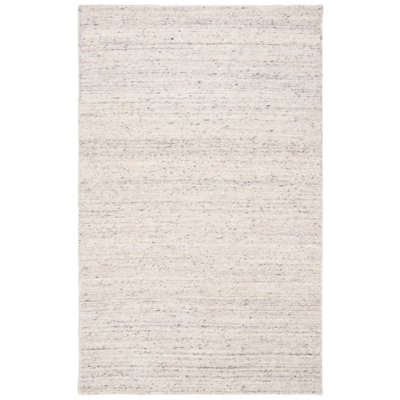 Jaycee Hand Tufted Wool/Cotton & Other Fiber Solid Color Rug in Ivory, Rectangle 3' x 5'