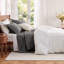 Literie courtepointe pour très grand lit - couvre-lits gris très grand avec motif de panier, ensemble de literie à courtepointe douce, couvre-lit léger pour édredon toutes saisons avec 2 taies décoratives (106 po x 96 po)-120797709-120797707