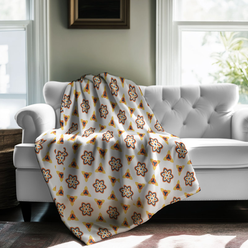 Carreau jaune brique - couverture Sherpa de qualité supérieure 1 pièce, Lit simple