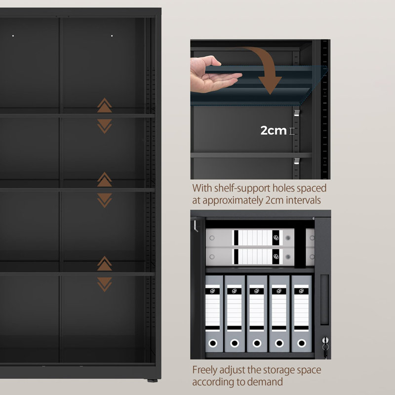 2 -Door Storage Cabinet, Black