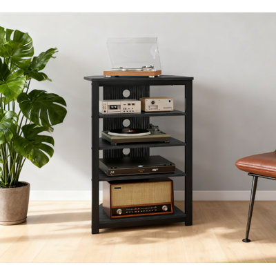 TV Stand, Entertainment Center With Storage Shelves And Steel Frame by Latitude Run