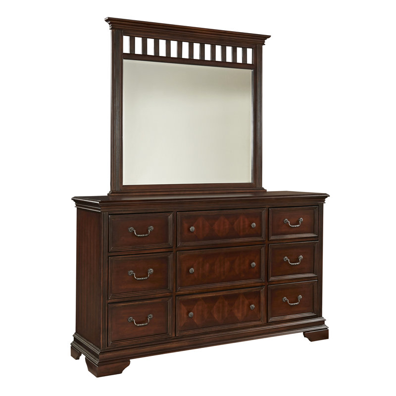 Commode 9 tiroirs avec miroir Mikula