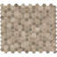Carreau de mosaïque de plancher et de mur en verre romain hexagonal 11 po x 13 po Roman Timber