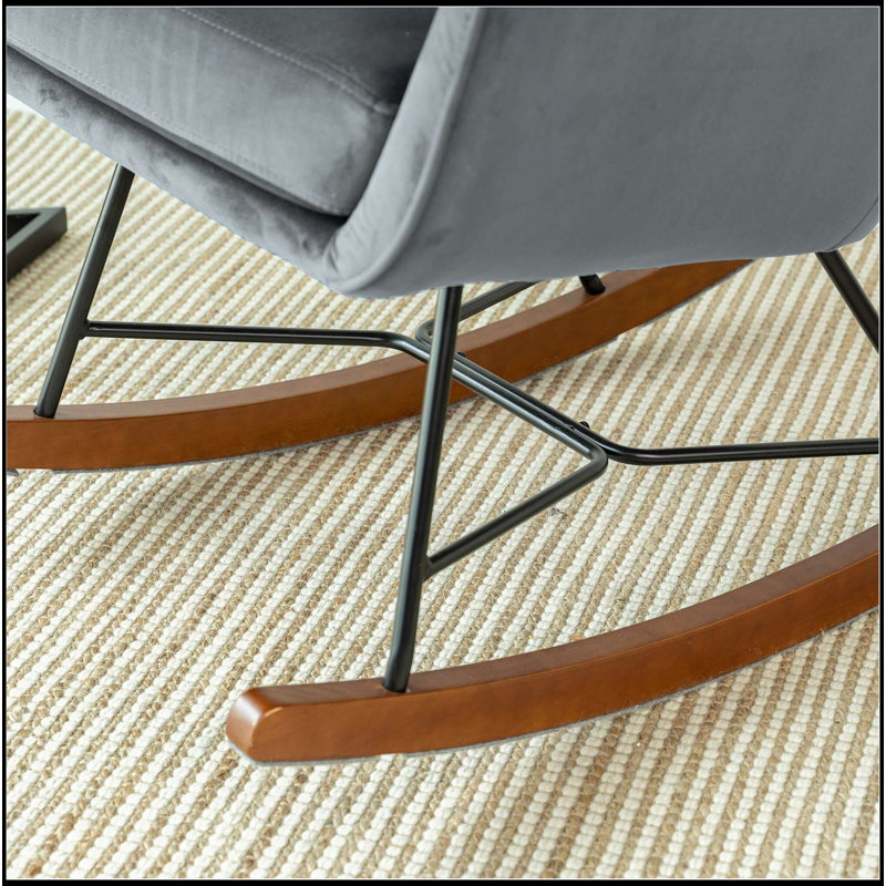 Chaise berçante Mid-Century moderne en gris foncé