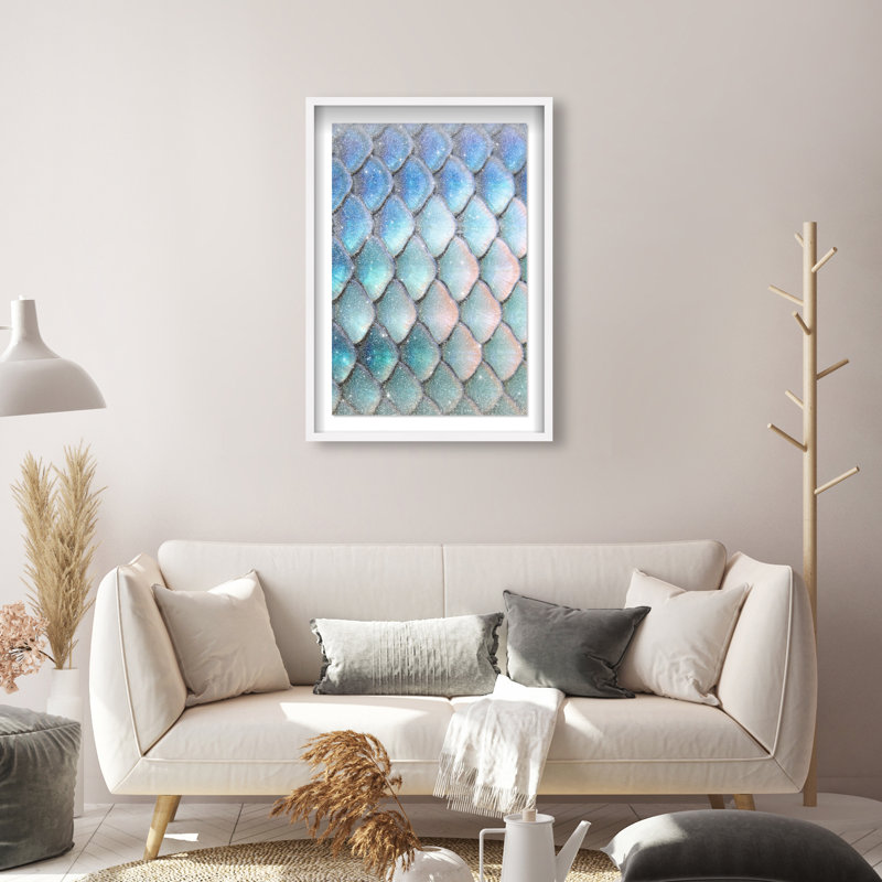 Mermaid Zoom Shadowbox Fantasy & Sci Fi Print by Oliver Gal, Black Frame, 10 x 15, 16.5"H x 11.5"W, White Shadowbox