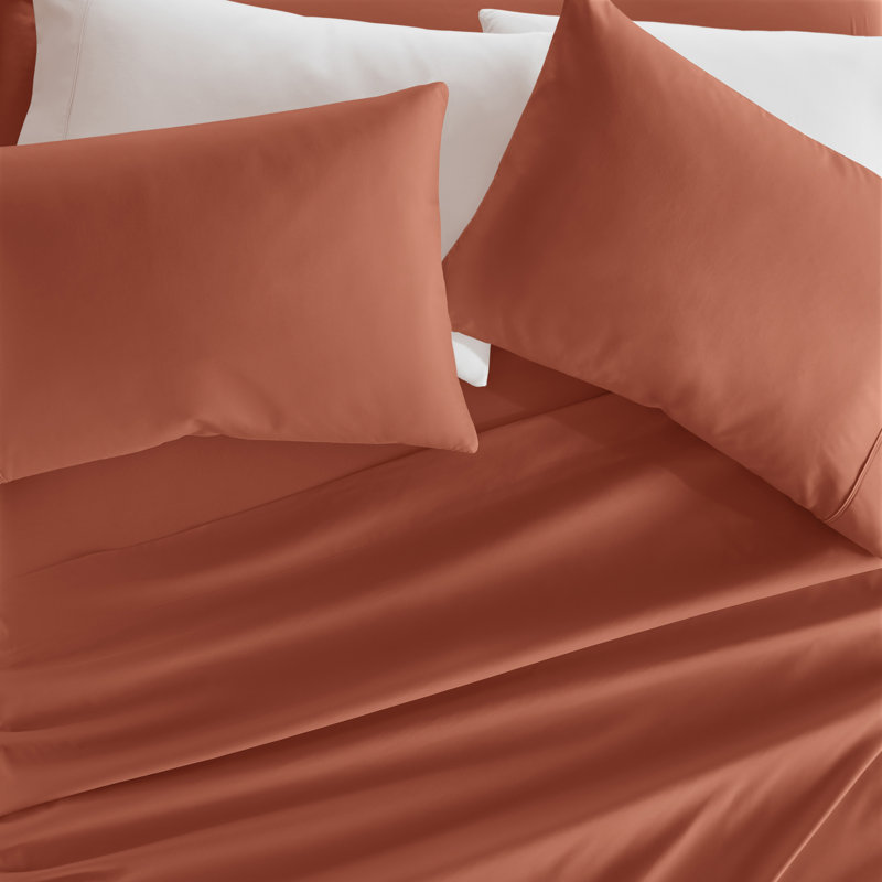 Ultra Soft Double Brushed 4 Piece Sheet Set – Deep Pocket Fade Resistant Bedding, Twin XL Sheet Set with 1 Pillowcase, Clay
