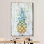 «Kitchen Kitchen», ananas sur fond de style bois, estampe numérique sur toile-94537304