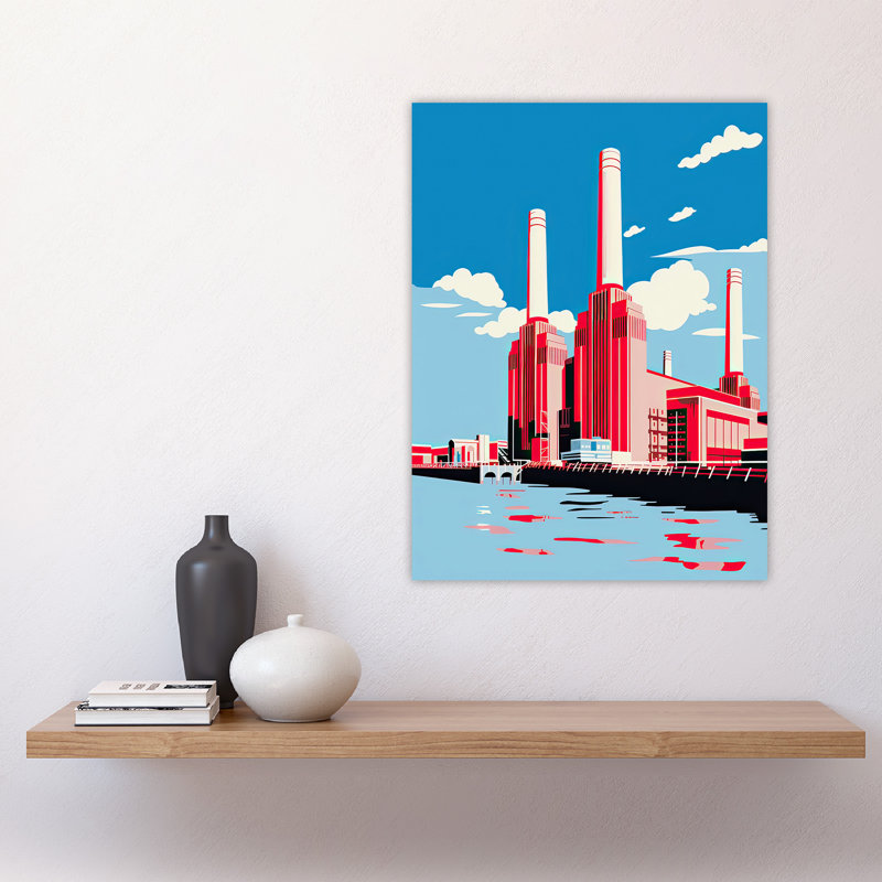 Wall Art Print Battersea Power Station Graphic Blue Poster Picture