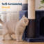 Cat Tree Tower, 130cm Tall with Extra Large Platform, Spacious Cat Condo, 2 Cozy Hammocks & Self-Grooming Brush, for Indoor Adult Cats & Maine Coon, Smoky Grey-1290062142