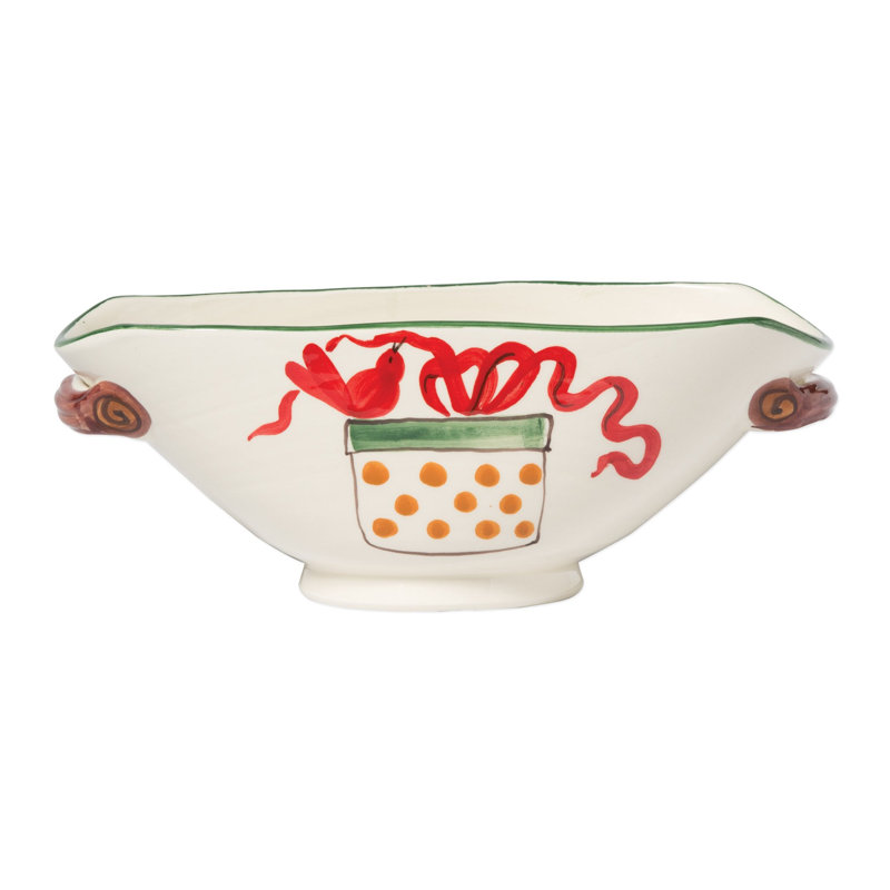 Old St. Nick Earthenware Serving Bowl